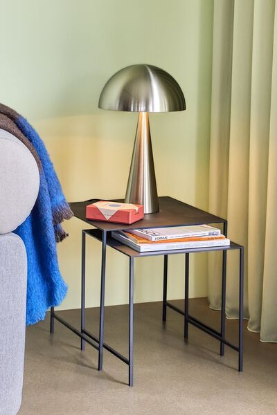 set 2 side tables nest 45cm & 40cm black | black, image 1 of 5