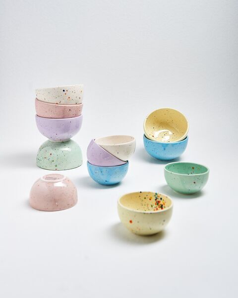 set 2x Party mini mini Schüssel Ceramic handcrafted | blue, image 2 of 4
