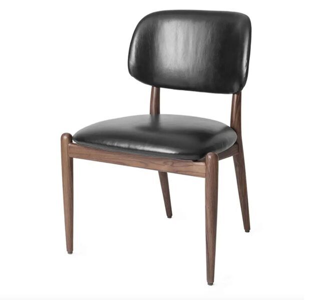 Slow Stuhl leather walnut wood black | black, image 2 of 4