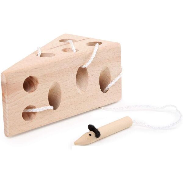Small Foot Fädelspiel Käse & Maus | večbarven 2