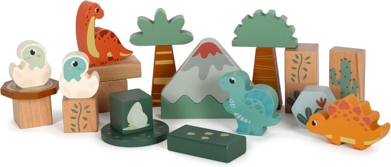 Small Foot Holzbausteine Dino | mehrfarbig 2