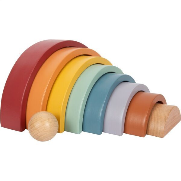 Small Foot Montessori Holzbausteine Regenbogen | mehrfarbig 1