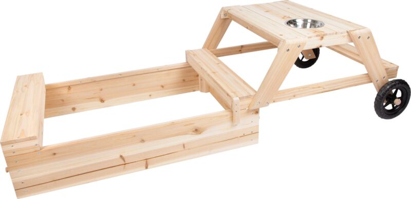 Small Foot Sandkasten mit Sitzgruppe und Matschtisch | braun 2