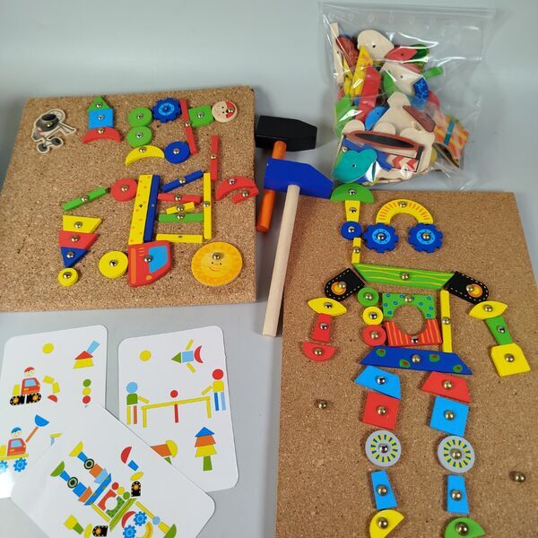 Small Foot, Tchibo Holz-Angelspiel & Hammer-Zirkelspiel | mehrfarbig 2