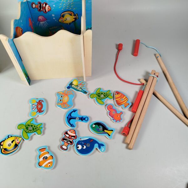 Small Foot, Tchibo Holz-Angelspiel & Hammer-Zirkelspiel | mehrfarbig 3