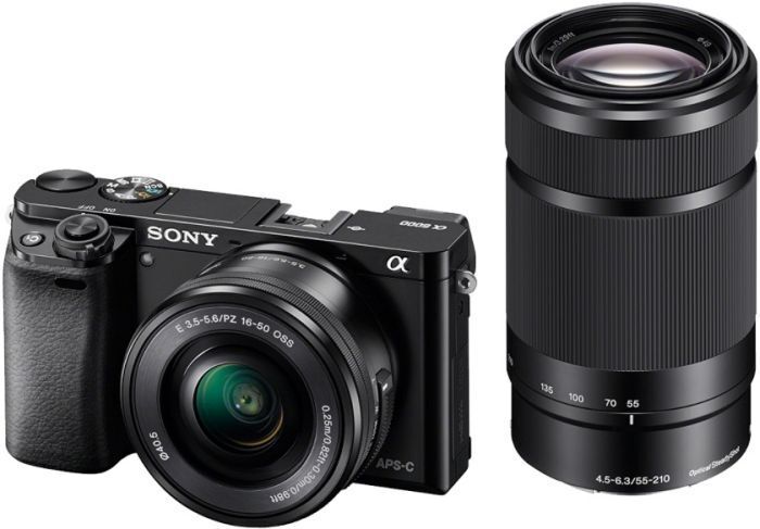 Sony Alpha 6000 | AF E 16-50mm 3.5-5.6 OSS PZ | E 55-210mm 4.5-6.3 OSS | svart