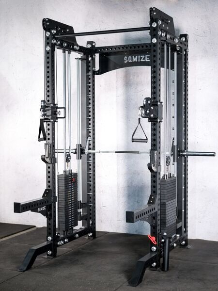SQMIZE Tri Power Gym SQ-S955-90 Kabelzugstation, Mehrfachpresse & Half Rack | schwarz 1