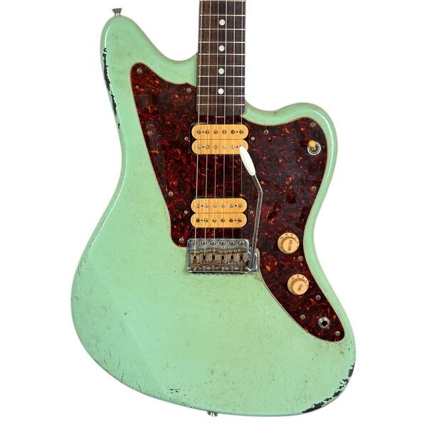 Squier by Fender Vista Series Jagmaster 1997-1998 - Sea Foam Green Repaint | zielony, image 1 of 5