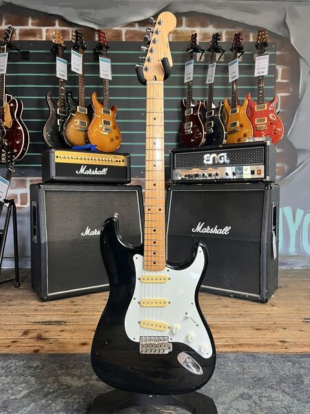 Squier Stratocaster Made in Japan K Serial Black c.1991 Electric Guitar | black, image 1 of 5