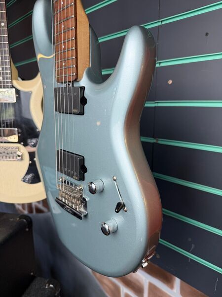 Sterling by Music Man LK100D Luke Blue Electric Guitar w/ Upgraded PU's | blue, image 4 of 5
