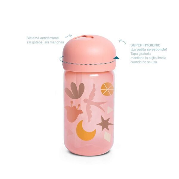 Suavinex Training Cup mit Trinkhalm | 340 ml | pink | Version Englisch 2