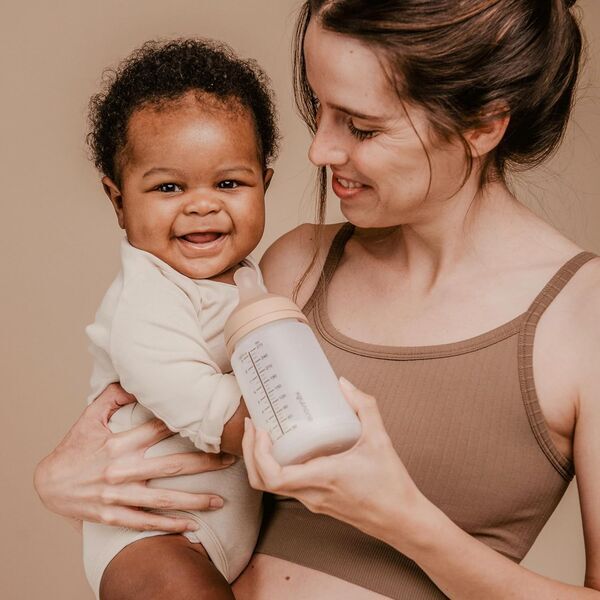 Suavinex Zero Zero Anti-Colic Babyflasche | beige/white 3