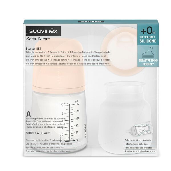 Suavinex Zero Zero Flaschenset | beige/bianco 2