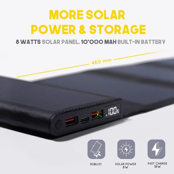 Sunslice Electron (10,000mAh) Solar Power Bank | black/blue 2
