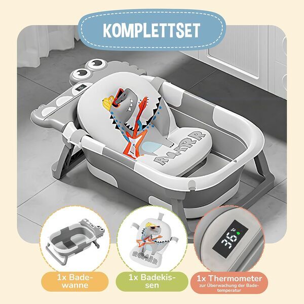 Superbe Bebe Faltbare Babybadewanne | grey 3