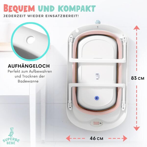 Superbe Bebe Faltbare Babybadewanne | pink 2