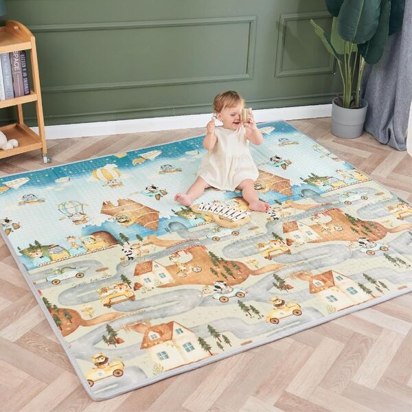 Superbe Bebe pieghevole bambino-tappeto gioco | multicolore | Stadt | 200 cm, image 1 of 3