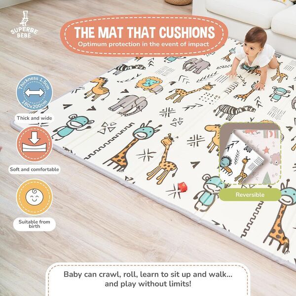 Superbe Bebe Faltbare Krabbelmatte | večbarven 3