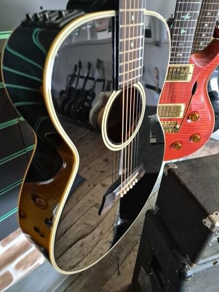 Takamine PT-105 Gloss Black 1989 Electro-Acoustic Guitar | black gloss, image 3 of 5