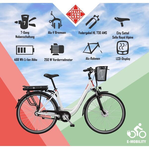 Telefunken RC657-S Multitalent | Tiefeinsteiger | weiß | 28" | 49 cm | < 500 km 5