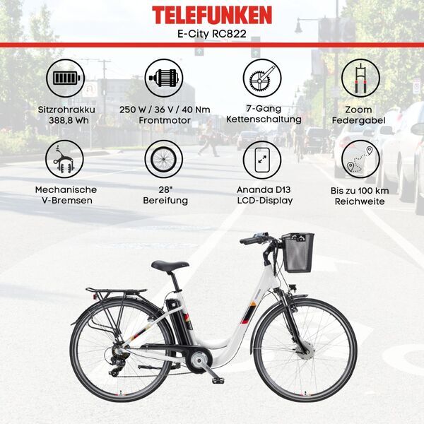 Telefunken RC822 | Tiefeinsteiger | weiß | 28" | 48 cm | < 100 km, image 5 of 5
