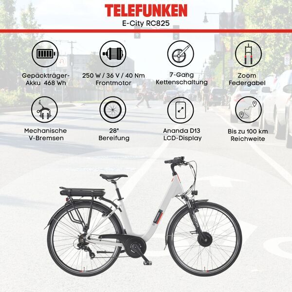 Telefunken RC825 Multitalent | Tiefeinsteiger | weiß | 28" | 48 cm | < 500 km 5