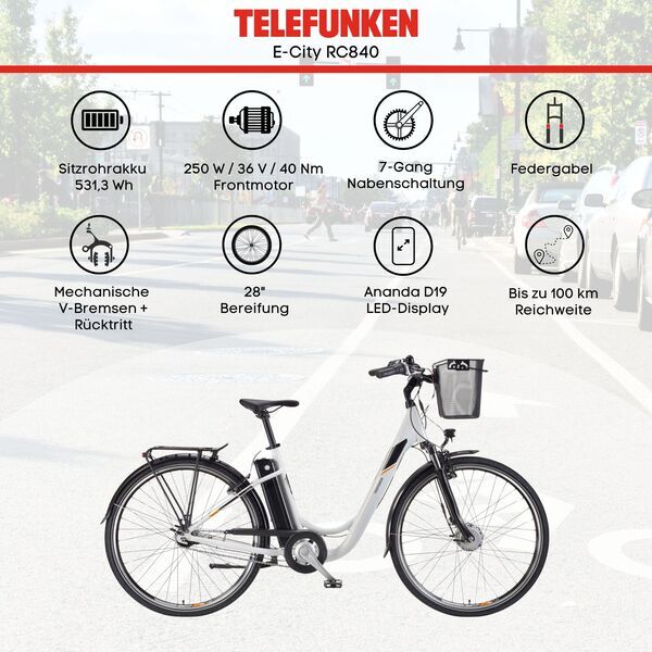 Telefunken RC840 Multitalent | Tiefeinsteiger | weiß | 28" | 48 cm | < 500 km 4