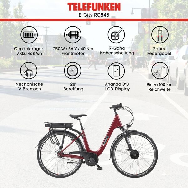 Telefunken RC845 Multitalent | Low Entry | red | 28" | 48 cm | < 500 km 5