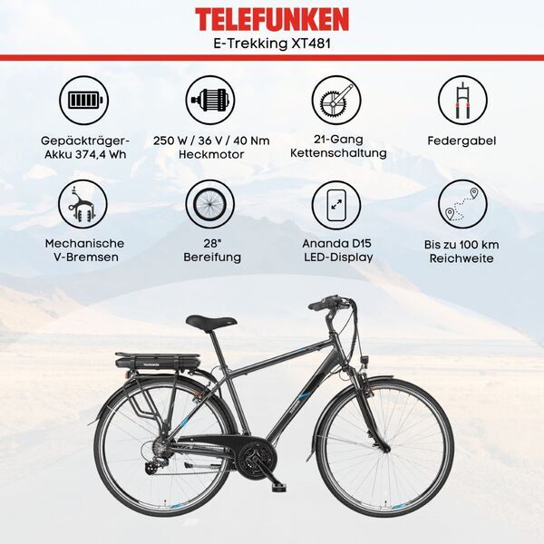 Telefunken XT481 | Diamant | anthrazit | 28" | 48 cm | < 100 km 5