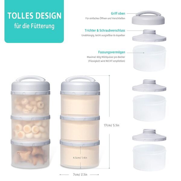 Termichy Milchpulver Portionierer 2er | grey 2