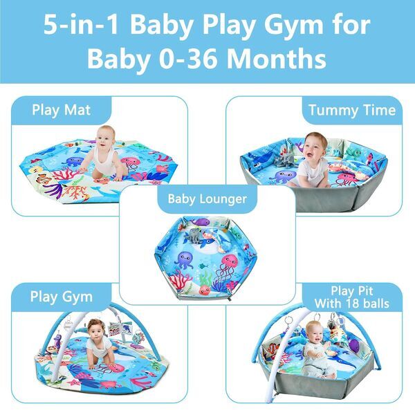 Tfder play mat with play arch | multicolored, image 2 of 3