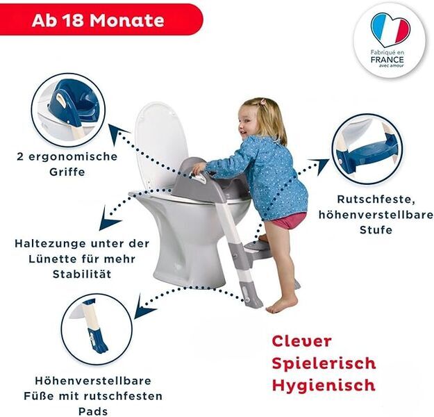 Thermobaby Kiddyloo Toilettentrainer | dunkelblau/weiß 2