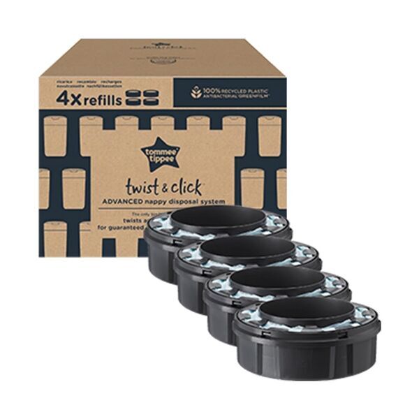 Tommee Tippee Twist & Click Nachfüllkassetten | schwarz | 4 Kasetten 1
