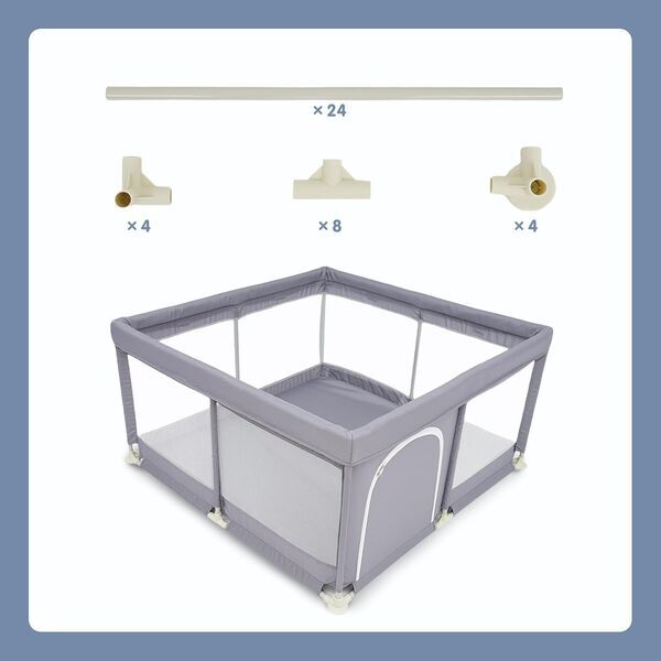 Tragbarer Kinder Laufstall | grey 3