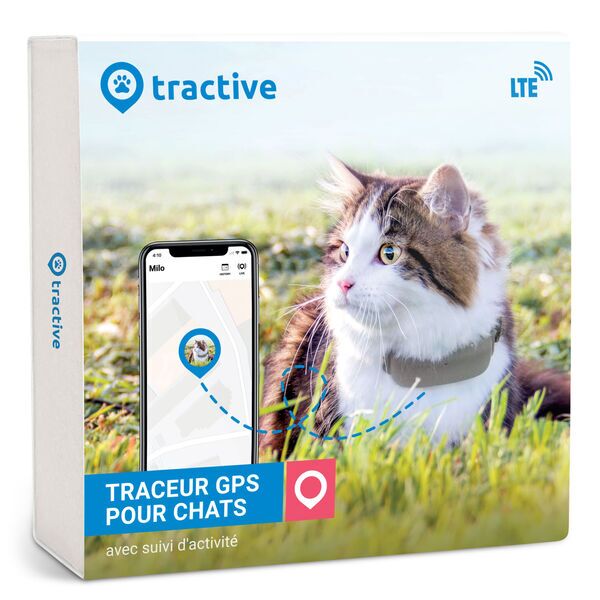 Tractive GPS CAT 4 - Collare gps gatto con monitoraggio del benessere | ABBONAMENTO ESCLUSO | TRKAT4 | marrone