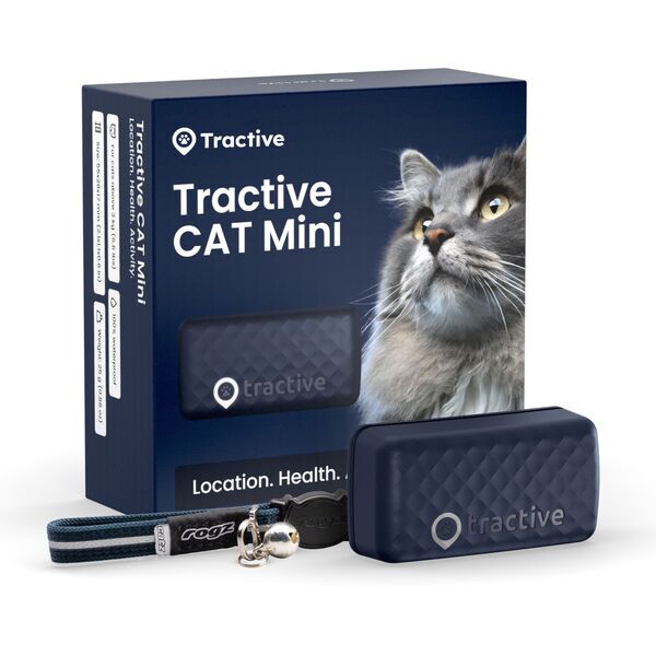 Tractive GPS CAT Mini: localizador GPS para gatos con seguimiento de actividad | SIN SUSCRIPCIÓN | TRCAT5DB | azul oscuro 1