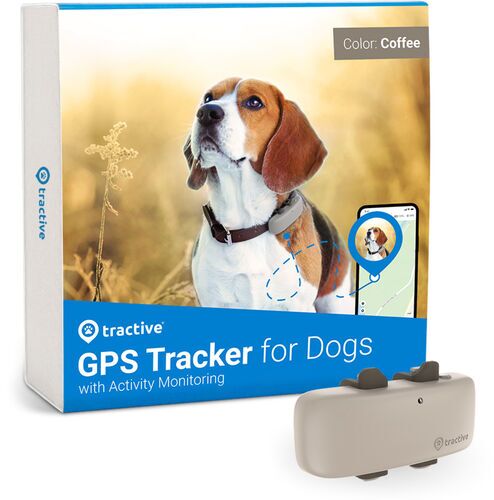 Tractive GPS Dog 4 Tracker for Dogs with Activity Tracking | EXCL. ABO | TRNJA4 | brown