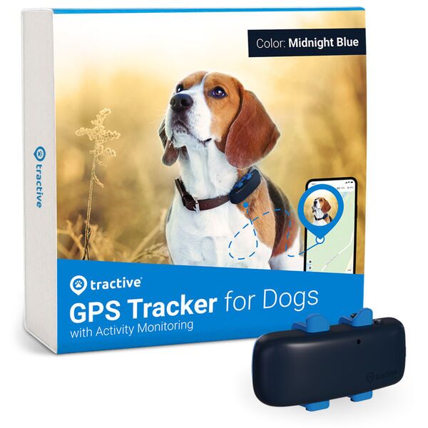 Tractive GPS DOG 4 - localizzatore GPS per cani con monitoraggio del benessere | ABBONAMENTO ESCLUSO | TRNJADB | Blu notte