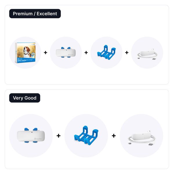 Tractive GPS Dog 4 Tracker for Dogs with Activity Tracking | EXCL. ABO | TRNJAWH | blue/white 2