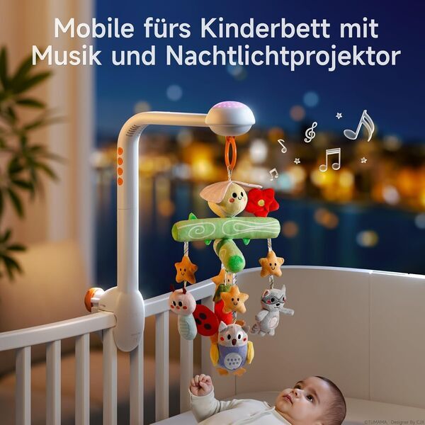 TUMAMA KIDS baby crib-Mobile with projector | grey, image 2 of 3