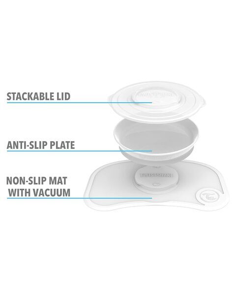 Twistshake Click-Mat + Platte Anti-Rutsch-Geschirrset for Babys | grey 2