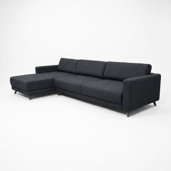 Tyme corner sofa left chaise longue structural fabric Nachtschwarz | black, image 2 of 3