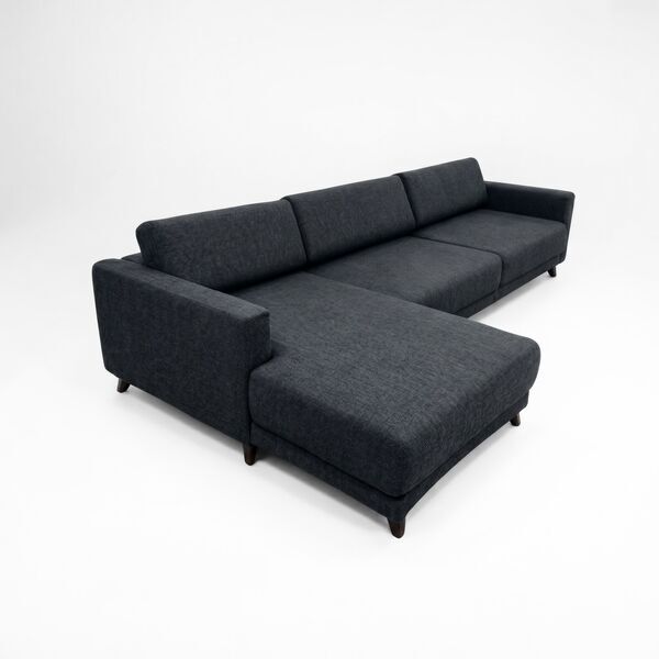 Tyme corner sofa left chaise longue structural fabric Nachtschwarz | black, image 3 of 3