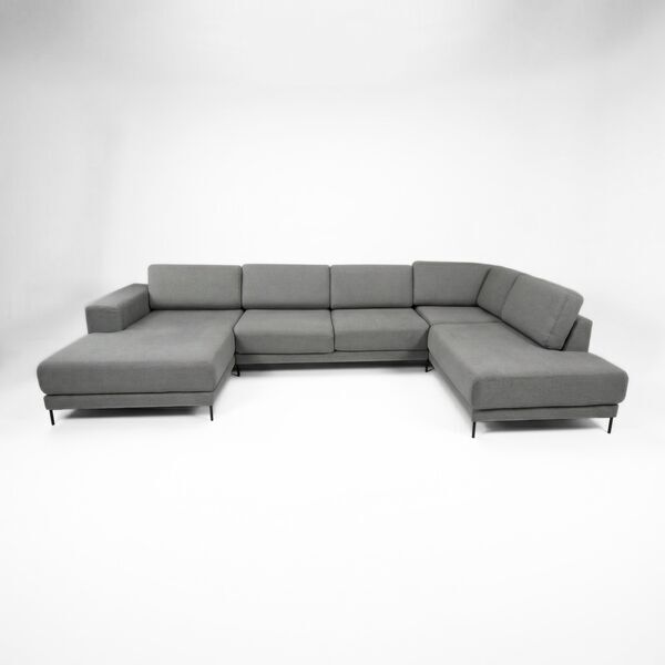 Tyme sofa landscape with chaise longue fine fabric slate gray | grey, image 1 of 4