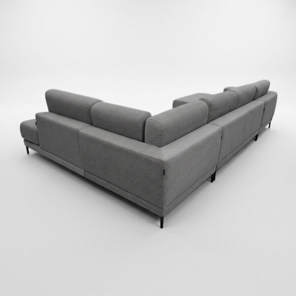 Tyme sofa landscape with chaise longue fine fabric slate gray | grey, image 3 of 4