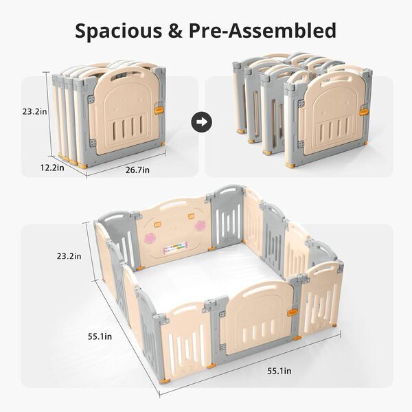 Uanlauo Laufstall 14 Panel | grigio 2