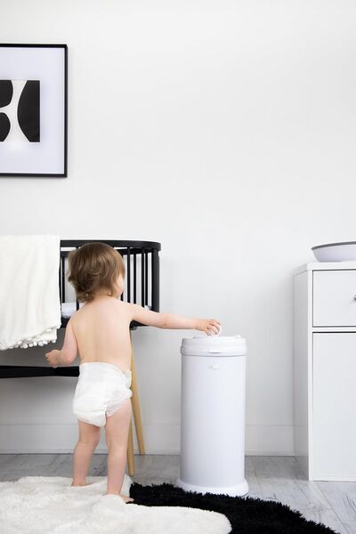 Ubbi diaper pail | white, image 2 of 2