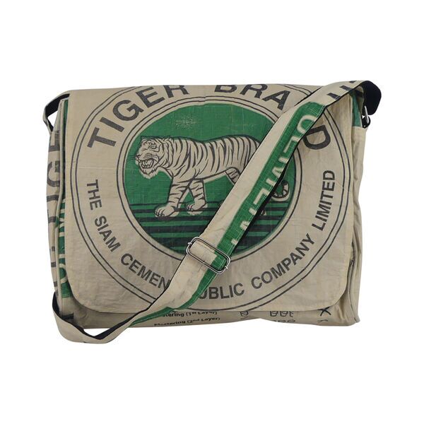 Upcycling Deluxe - Messenger Bag Maly - Tiger grün I | Einheitsgröße
