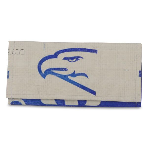 Upcycling Deluxe - Upcycling wallet Chenda single fold from cement bag - eagle beige-blue | one size