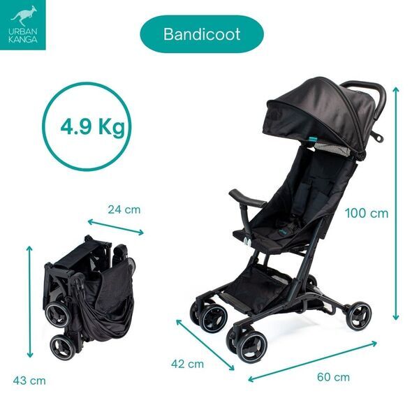 Urban Kanga Bandicoot Kinderwagen | black | Oxford Gewebe 2
